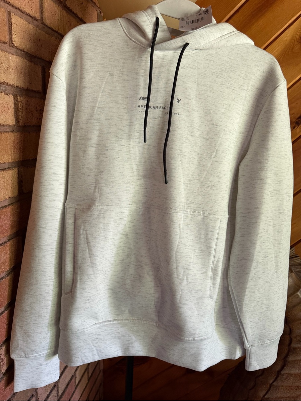 * NEW* - SMALL- American Eagle Outfitters Light Gray Hooded Pullover Sweatshirt